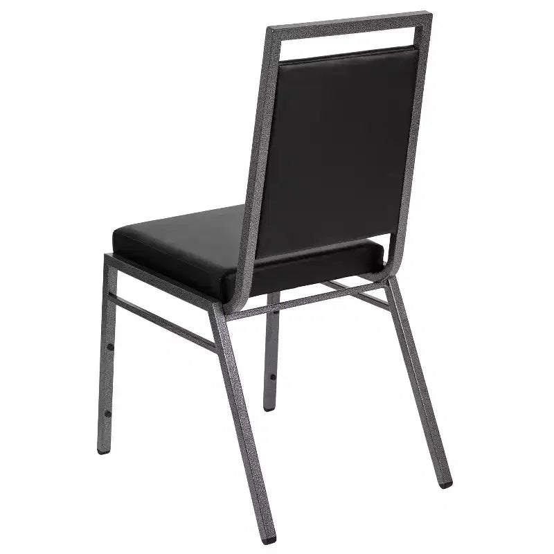 Chaise de banquet empilable à dossier carré avec cadre Silvervein