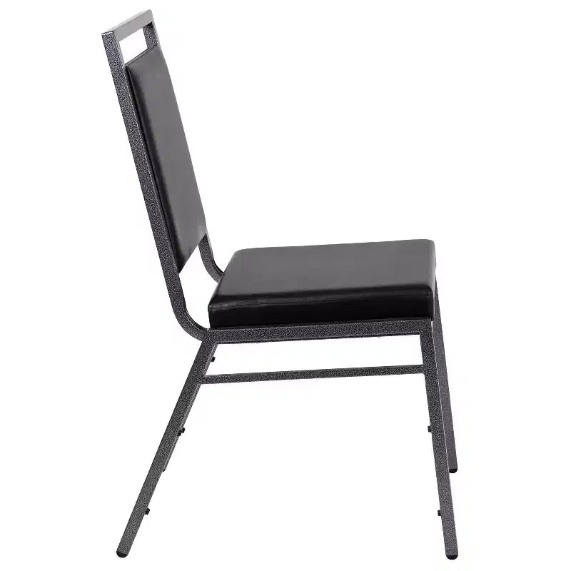 Chaise de banquet empilable à dossier carré avec cadre Silvervein