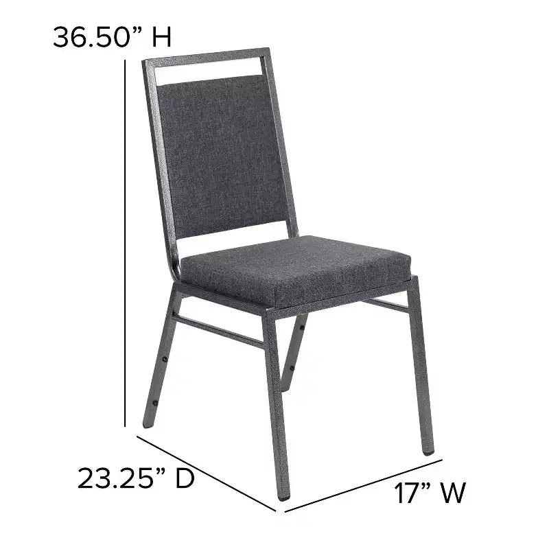 Chaise de banquet empilable à dossier carré avec cadre Silvervein