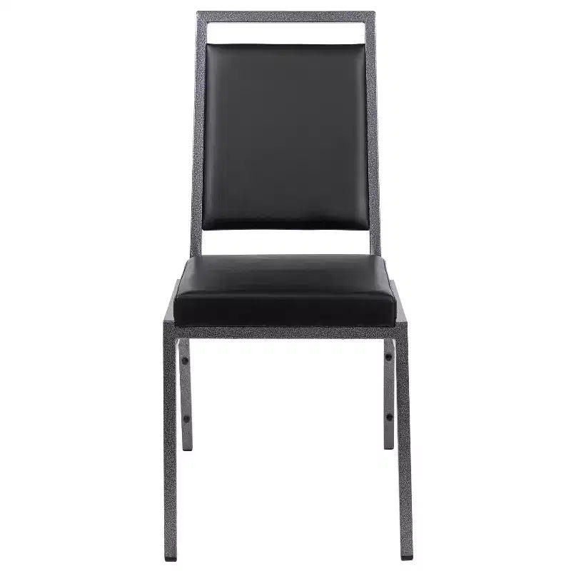 Chaise de banquet empilable à dossier carré avec cadre Silvervein