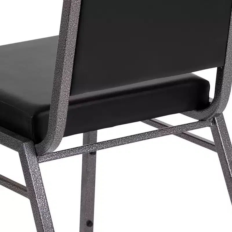 Chaise de banquet empilable à dossier carré avec cadre Silvervein