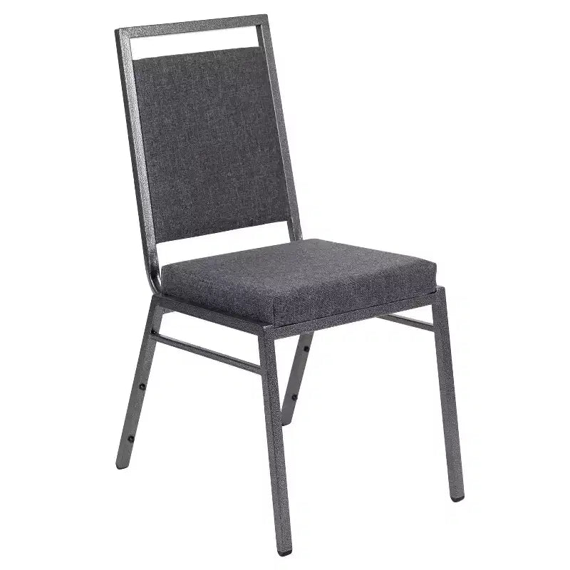 Chaise de banquet empilable à dossier carré avec cadre Silvervein