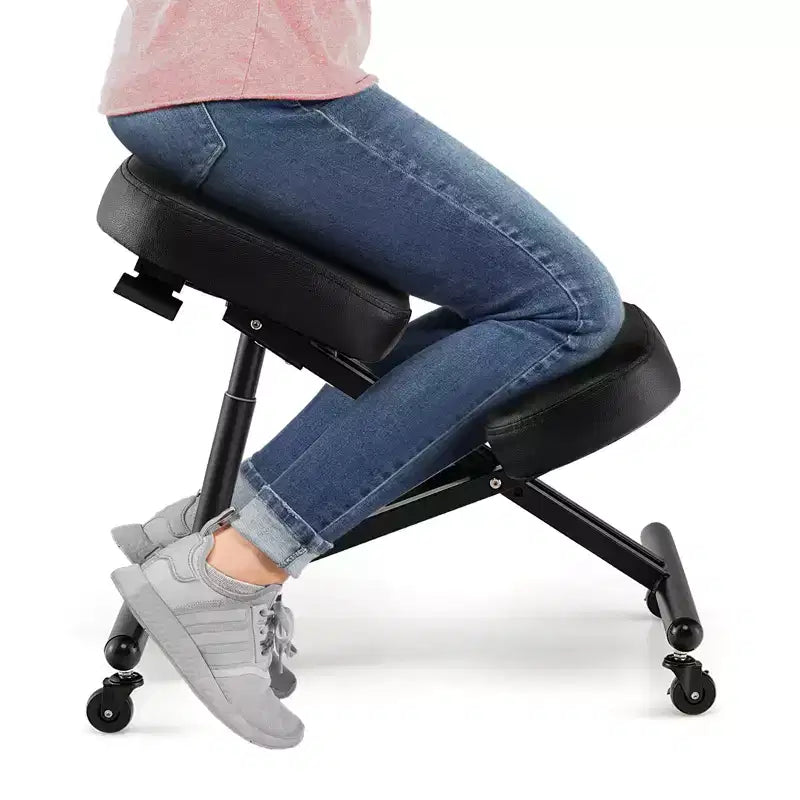 Chaise ergonomique à genoux Tabouret réglable avec roues universelles verrouillables Siège inclinable