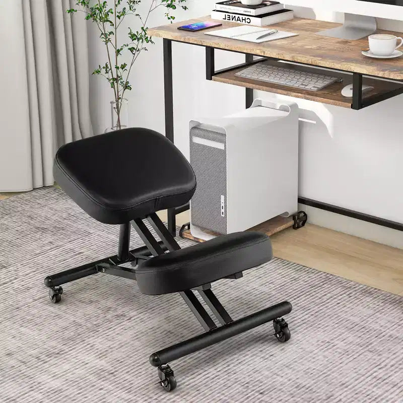 Chaise ergonomique à genoux Tabouret réglable avec roues universelles verrouillables Siège inclinable