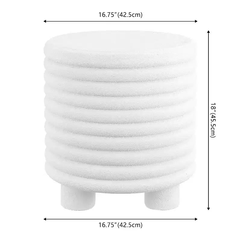 Table d'appoint minimaliste moderne à 3 pieds en forme de tambour pour l'intérieur et l'extérieur