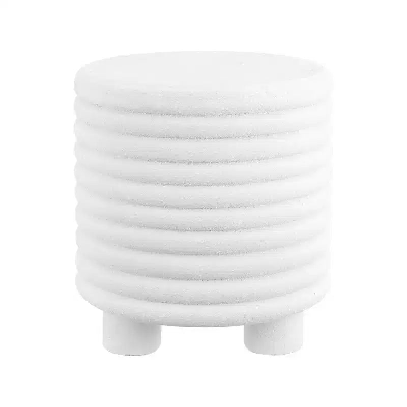Table d'appoint minimaliste moderne à 3 pieds en forme de tambour pour l'intérieur et l'extérieur
